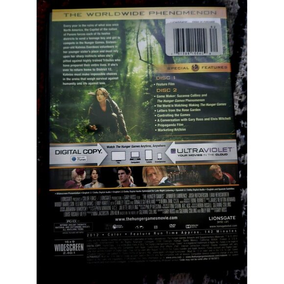 The Hunger Games 2-Disc DVD + Digital Copy Lionsgate 2012 Special Edition - Picture 3 of 3